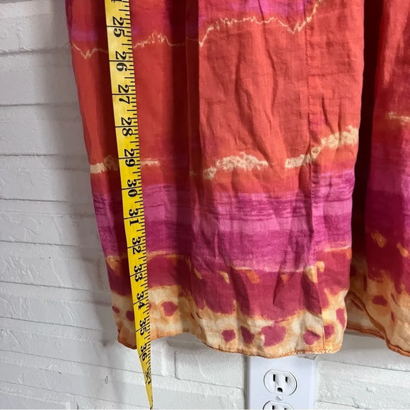 Max Studio Pink and Orange Smocked Tie Dye Mini Dress, Women’s Size Medium - Picture 5 of 8